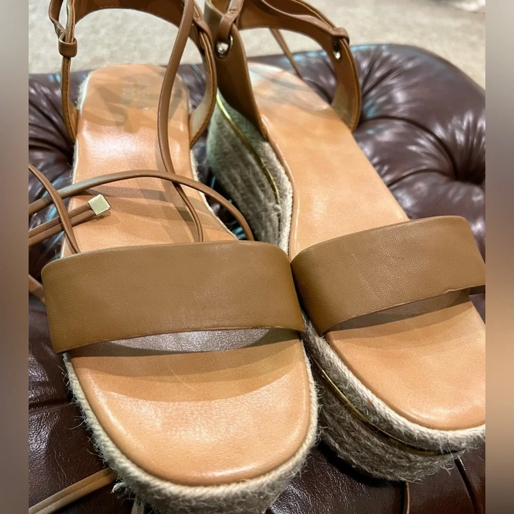 Bleecker & Bond Brown Platform Espadrille Odette Sandals